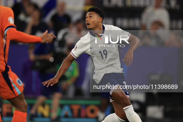 Ollie Watkins (England) is playing during the Semi Final of the UEFA European Championship between England and Netherlands at the BVB Stadio...