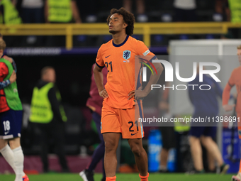 Joshua Zirkzee (Netherlands) is participating in the Semi Final of the UEFA European Championship between England and Netherlands at the BVB...