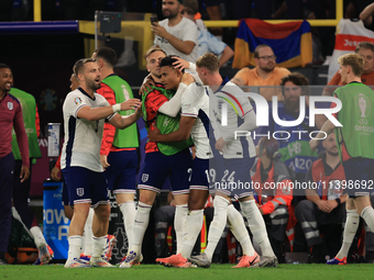 Ollie Watkins (England) is scoring his team's second goal during the Semi Final of the UEFA European Championship between England and Nether...