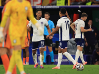 Ollie Watkins (England) is scoring his team's second goal during the Semi Final of the UEFA European Championship between England and Nether...