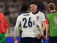 Declan Rice (England) is with Kobbie Mainoo (England) after the Semi Final of the UEFA European Championship between England and Netherlands...