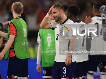 Luke Shaw (England) is appearing after the Semi Final of the UEFA European Championship between England and Netherlands in Dortmund, Germany...