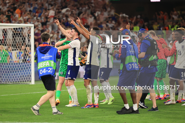 England are celebrating after the Semi-Final of the UEFA European Championship between England and the Netherlands at the BVB Stadion in Dor...