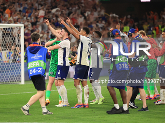 England are celebrating after the Semi-Final of the UEFA European Championship between England and the Netherlands at the BVB Stadion in Dor...