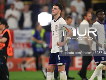 Declan Rice (England) is taking in the fans singing ''Three Lions'' after the Semi Final of the UEFA European Championship between England a...