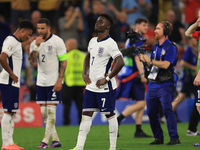 Bukayo Saka (England) is taking in the fans singing ''Three Lions'' after the Semi Final of the UEFA European Championship between England a...