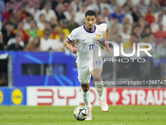 William Saliba centre-back of France and Arsenal FC during the UEFA EURO 2024 semi-final match between Spain v France at Munich Football Are...