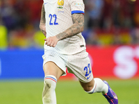 Theo Hernandez eft-back of France and AC Milan during the UEFA EURO 2024 semi-final match between Spain v France at Munich Football Arena on...