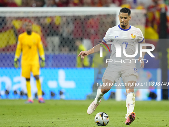 William Saliba centre-back of France and Arsenal FC during the UEFA EURO 2024 semi-final match between Spain v France at Munich Football Are...