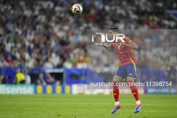 Mikel Merino central midfield of Spain and Real Sociedad during the UEFA EURO 2024 semi-final match between Spain v France at Munich Footbal...