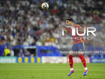 Mikel Merino central midfield of Spain and Real Sociedad during the UEFA EURO 2024 semi-final match between Spain v France at Munich Footbal...