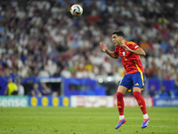 Mikel Merino central midfield of Spain and Real Sociedad during the UEFA EURO 2024 semi-final match between Spain v France at Munich Footbal...