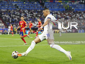 Kylian Mbappe centre-forward of France and Real Madrid during the UEFA EURO 2024 semi-final match between Spain v France at Munich Football...