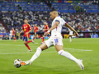 Kylian Mbappe centre-forward of France and Real Madrid during the UEFA EURO 2024 semi-final match between Spain v France at Munich Football...