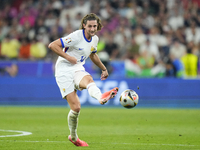 Adrien Rabiot central midfield of France and Juventus FC during the UEFA EURO 2024 semi-final match between Spain v France at Munich Footbal...