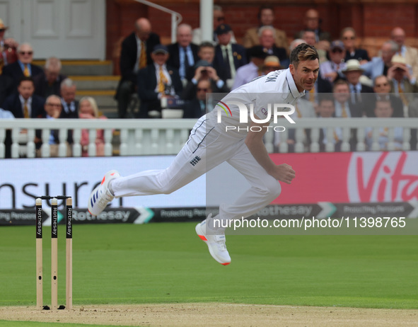 England's James Anderson (Lancashire) is playing during the Rothesay Test on Day 1 of the 5-match series between England and West Indies at...