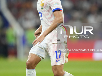 William Saliba centre-back of France and Arsenal FC during the UEFA EURO 2024 semi-final match between Spain v France at Munich Football Are...