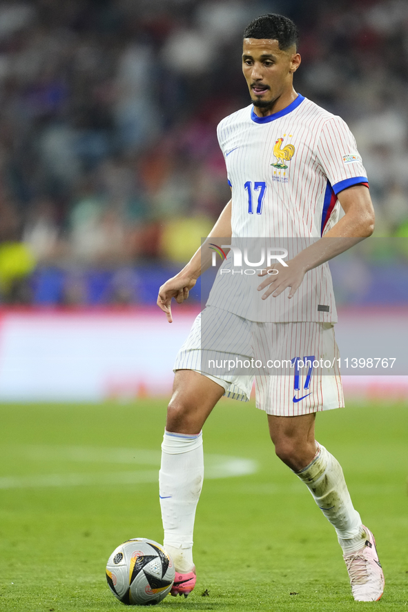 William Saliba centre-back of France and Arsenal FC during the UEFA EURO 2024 semi-final match between Spain v France at Munich Football Are...