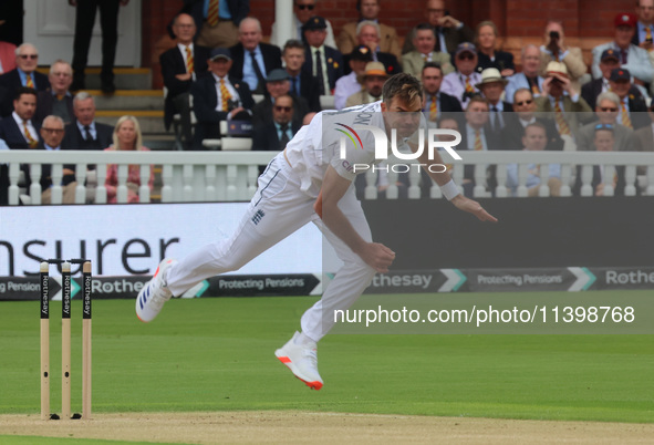 England's James Anderson (Lancashire) is playing during the Rothesay Test on Day 1 of the 5-match series between England and West Indies at...