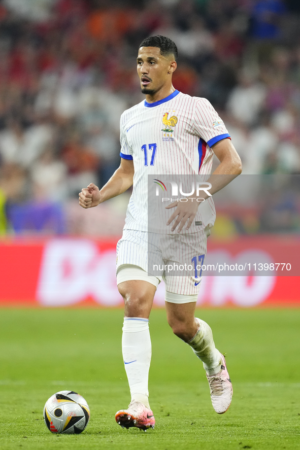 William Saliba centre-back of France and Arsenal FC during the UEFA EURO 2024 semi-final match between Spain v France at Munich Football Are...