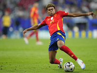 Lamine Yamal right winger of Spain and FC Barcelona during the UEFA EURO 2024 semi-final match between Spain v France at Munich Football Are...