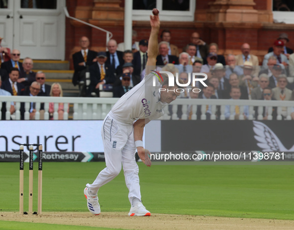 England's James Anderson (Lancashire) is playing during the Rothesay Test on Day 1 of the 5-match series between England and West Indies at...