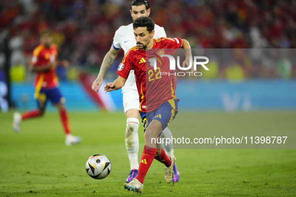 Jesus Navas right-back of Spain and Sevilla FC during the UEFA EURO 2024 semi-final match between Spain v France at Munich Football Arena on...