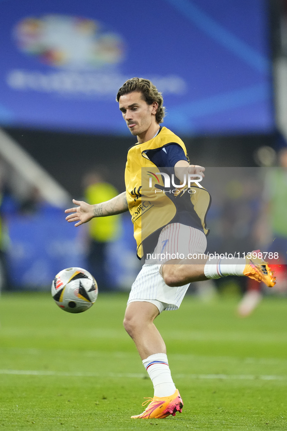 Antoine Griezmann centre-forward of France and Atletico de Madrid during the warm-up before the UEFA EURO 2024 semi-final match between Spai...