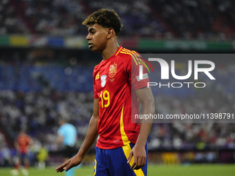 Lamine Yamal right winger of Spain and FC Barcelona during the UEFA EURO 2024 semi-final match between Spain v France at Munich Football Are...