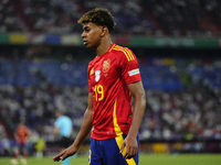 Lamine Yamal right winger of Spain and FC Barcelona during the UEFA EURO 2024 semi-final match between Spain v France at Munich Football Are...