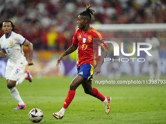 Nico Williams left winger of Spain and Athletic Club Bilbao during the UEFA EURO 2024 semi-final match between Spain v France at Munich Foot...