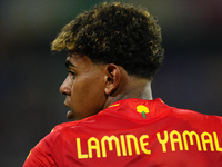 Lamine Yamal right winger of Spain and FC Barcelona during the UEFA EURO 2024 semi-final match between Spain v France at Munich Football Are...