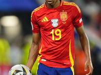 Lamine Yamal right winger of Spain and FC Barcelona during the UEFA EURO 2024 semi-final match between Spain v France at Munich Football Are...