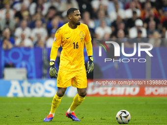 Mike Maignan goalkeeper of France and AC Milan during the UEFA EURO 2024 semi-final match between Spain v France at Munich Football Arena on...