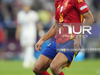 Rodrigo Hernandez defensive midfield of Spain and Manchester City during the UEFA EURO 2024 semi-final match between Spain v France at Munic...