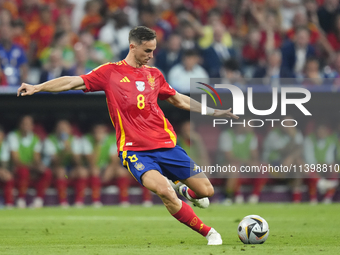 Fabian Ruiz central midfield of Spain and Paris Saint-Germain during the UEFA EURO 2024 semi-final match between Spain v France at Munich Fo...