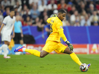 Mike Maignan goalkeeper of France and AC Milan during the UEFA EURO 2024 semi-final match between Spain v France at Munich Football Arena on...