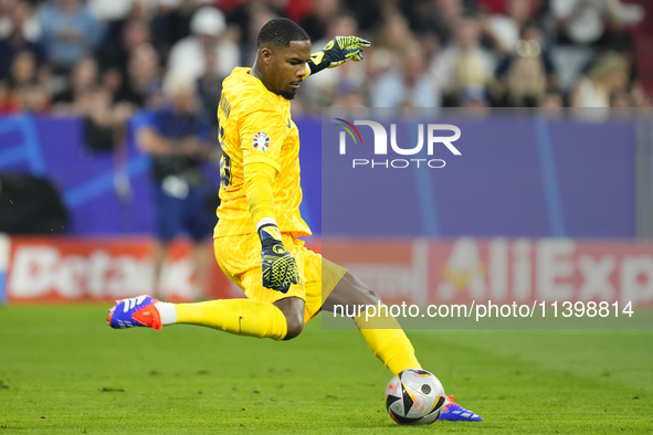 Mike Maignan goalkeeper of France and AC Milan during the UEFA EURO 2024 semi-final match between Spain v France at Munich Football Arena on...