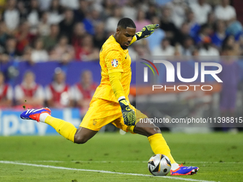 Mike Maignan goalkeeper of France and AC Milan during the UEFA EURO 2024 semi-final match between Spain v France at Munich Football Arena on...