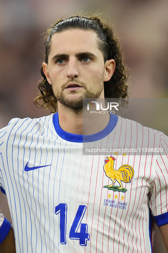 Adrien Rabiot central midfield of France and Juventus FC during the UEFA EURO 2024 semi-final match between Spain v France at Munich Footbal...