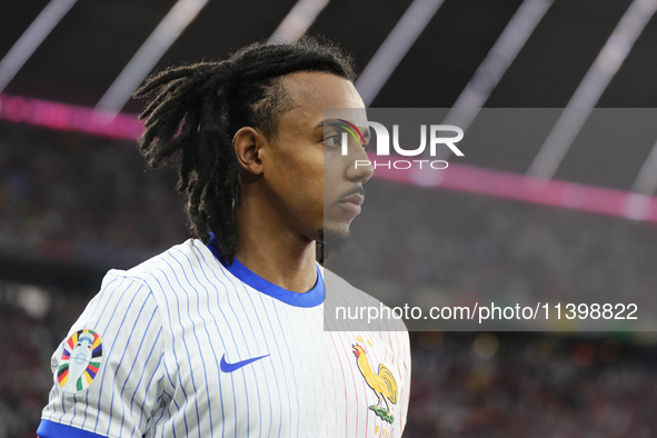 Jules Kounde centre-back of France and FC Barcelona during the UEFA EURO 2024 semi-final match between Spain v France at Munich Football Are...