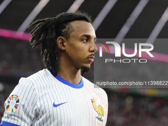 Jules Kounde centre-back of France and FC Barcelona during the UEFA EURO 2024 semi-final match between Spain v France at Munich Football Are...