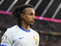 Jules Kounde centre-back of France and FC Barcelona during the UEFA EURO 2024 semi-final match between Spain v France at Munich Football Are...