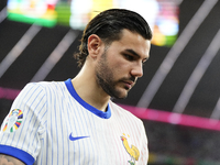 Theo Hernandez eft-back of France and AC Milan during the UEFA EURO 2024 semi-final match between Spain v France at Munich Football Arena on...