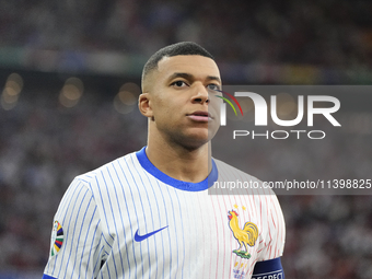 Kylian Mbappe centre-forward of France and Real Madrid during the UEFA EURO 2024 semi-final match between Spain v France at Munich Football...