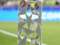 Adidas match ball "FUSSBALLLIEBE FINALE" during the UEFA EURO 2024 semi-final match between Spain v France at Munich Football Arena on July...