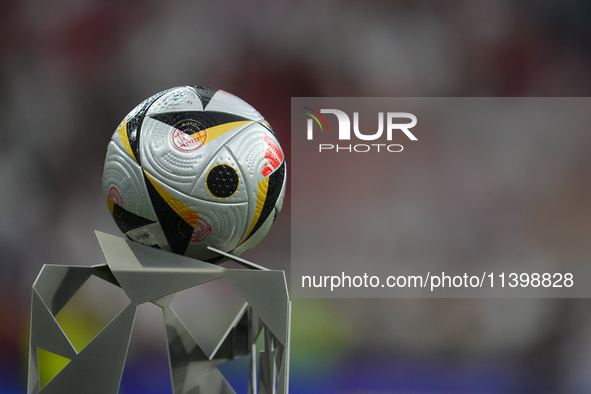 Adidas match ball "FUSSBALLLIEBE FINALE" during the UEFA EURO 2024 semi-final match between Spain v France at Munich Football Arena on July...