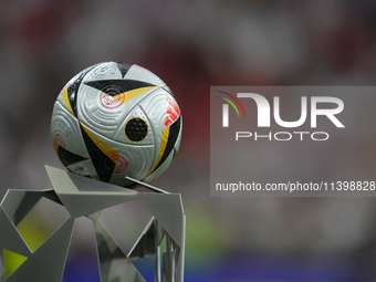 Adidas match ball "FUSSBALLLIEBE FINALE" during the UEFA EURO 2024 semi-final match between Spain v France at Munich Football Arena on July...