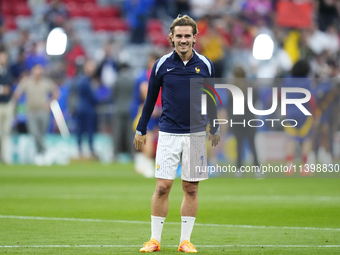 Antoine Griezmann centre-forward of France and Atletico de Madrid during the warm-up before the UEFA EURO 2024 semi-final match between Spai...