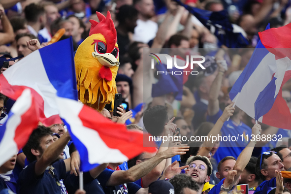 French supporters during the UEFA EURO 2024 semi-final match between Spain v France at Munich Football Arena on July 9, 2024 in Munich, Germ...